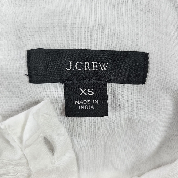 J.Crew Cottagecore Tie-neck Lace Cotton Viscose White Button-Up Blouse Sz XS - Picture 7 of 11